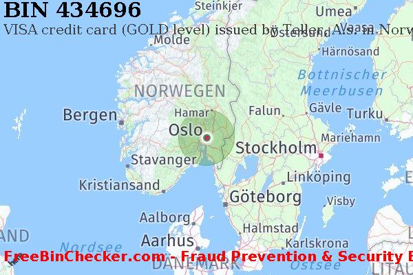 434696 VISA credit Norway NO BIN-Liste