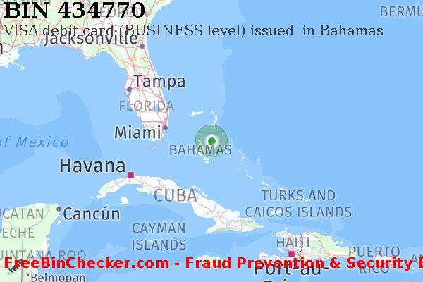 434770 VISA debit Bahamas BS बिन सूची