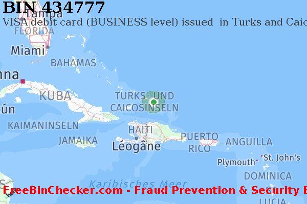 434777 VISA debit Turks and Caicos Islands TC BIN-Liste