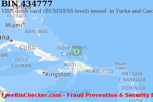 434777 VISA debit Turks and Caicos Islands TC Lista BIN