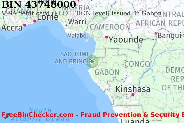43748000 VISA debit Gabon GA BIN List