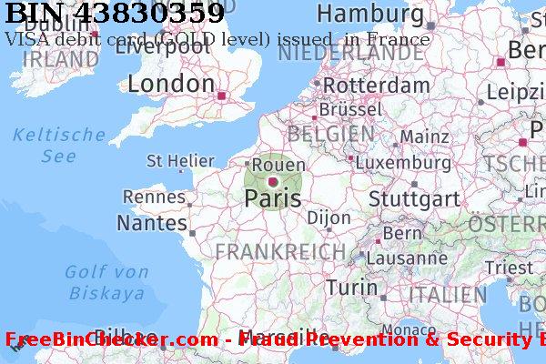 43830359 VISA debit France FR BIN-Liste