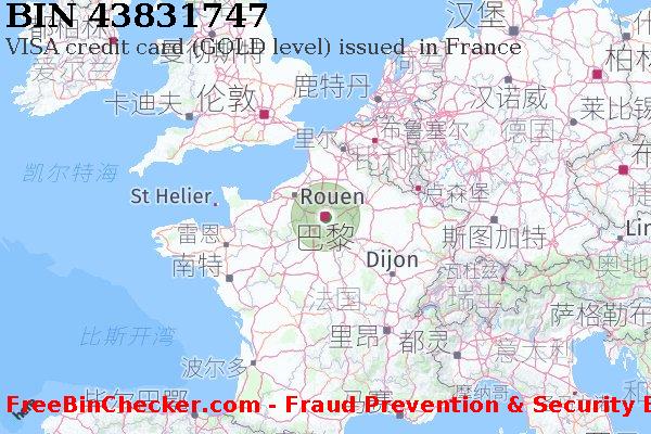 43831747 VISA credit France FR BIN列表