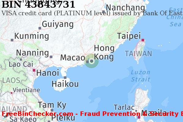43843731 VISA credit Hong Kong HK BIN List