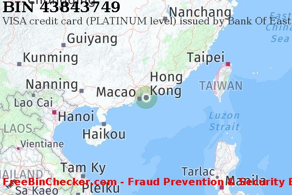 43843749 VISA credit Hong Kong HK बिन सूची