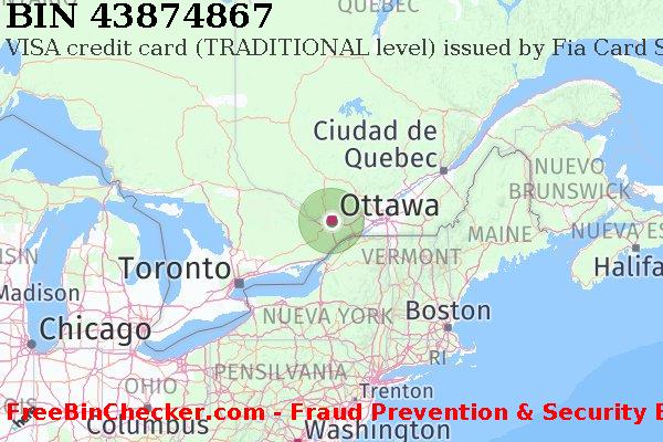 43874867 VISA credit Canada CA Lista de BIN