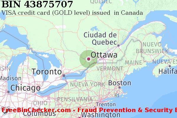 43875707 VISA credit Canada CA Lista de BIN
