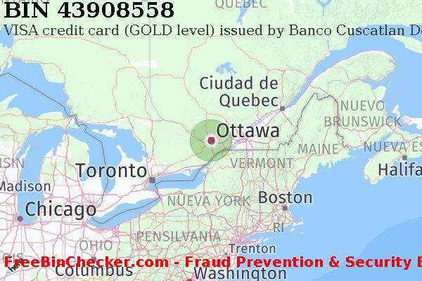 43908558 VISA credit Canada CA Lista de BIN
