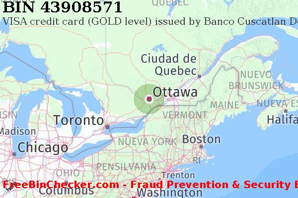 43908571 VISA credit Canada CA Lista de BIN