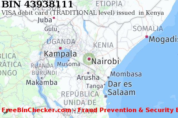 43938111 VISA debit Kenya KE Lista de BIN