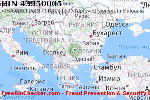 43950005 VISA debit Bulgaria BG Список БИН