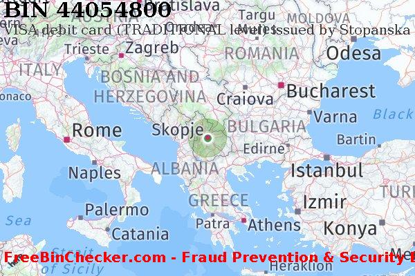 44054800 VISA debit Macedonia MK BIN List