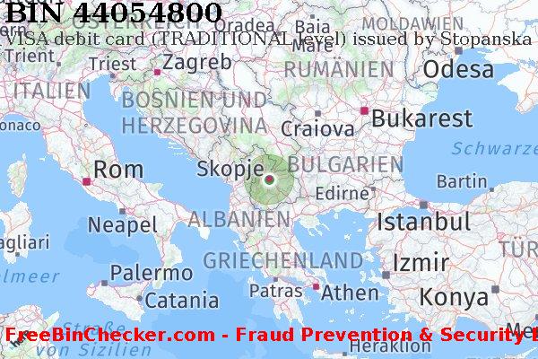 44054800 VISA debit Macedonia MK BIN-Liste