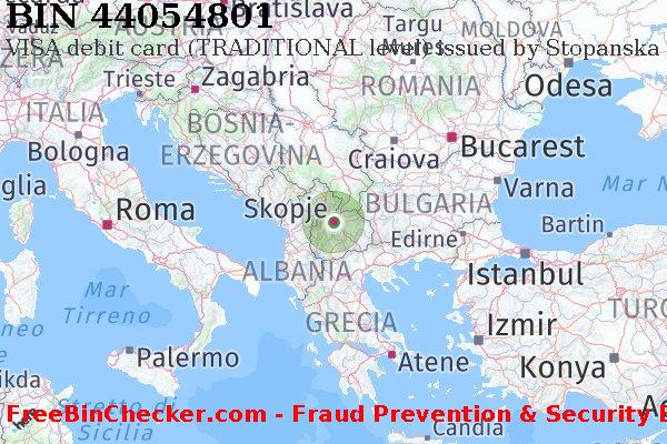 44054801 VISA debit Macedonia MK Lista BIN