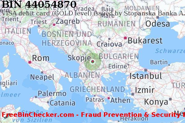 44054870 VISA debit Macedonia MK BIN-Liste