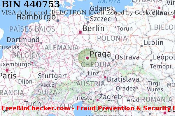 440753 VISA debit Czech Republic CZ Lista de BIN