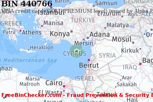 440766 VISA credit Cyprus CY Lista de BIN