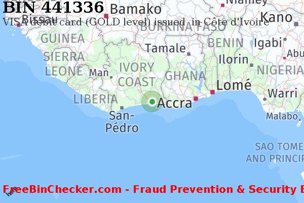 441336 VISA debit Côte d'Ivoire CI बिन सूची