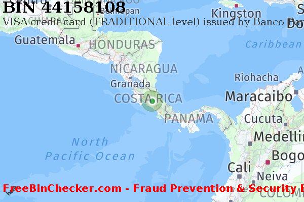 44158108 VISA credit Costa Rica CR बिन सूची