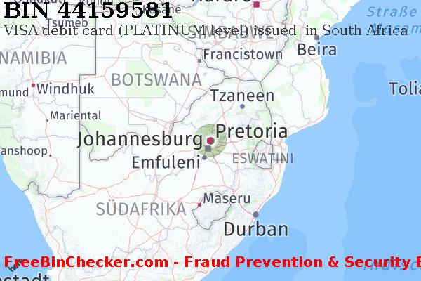 44159581 VISA debit South Africa ZA BIN-Liste
