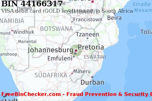 44166317 VISA debit South Africa ZA BIN-Liste