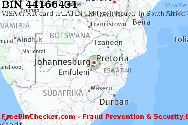 44166431 VISA credit South Africa ZA BIN-Liste