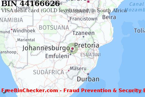 44166626 VISA debit South Africa ZA Lista de BIN