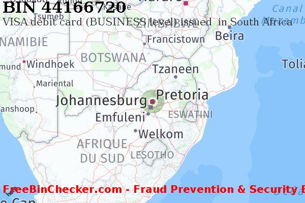 44166720 VISA debit South Africa ZA BIN Liste 