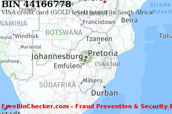 44166778 VISA credit South Africa ZA BIN-Liste