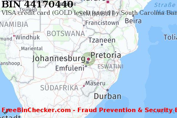 44170440 VISA credit South Africa ZA BIN-Liste