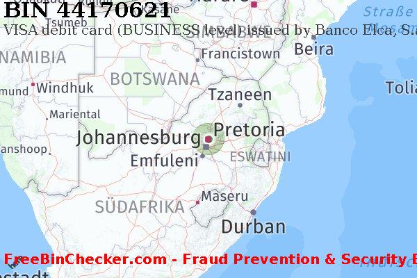 44170621 VISA debit South Africa ZA BIN-Liste