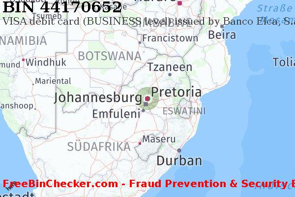 44170652 VISA debit South Africa ZA BIN-Liste