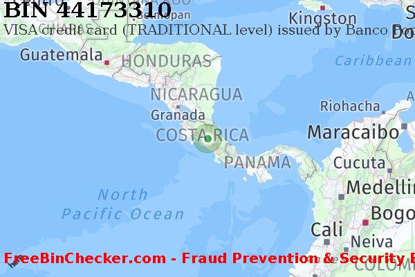 44173310 VISA credit Costa Rica CR बिन सूची