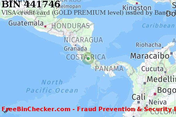 441746 VISA credit Costa Rica CR बिन सूची