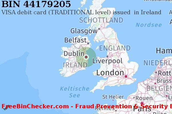 44179205 VISA debit Ireland IE BIN-Liste