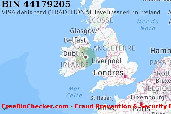 44179205 VISA debit Ireland IE BIN Liste 