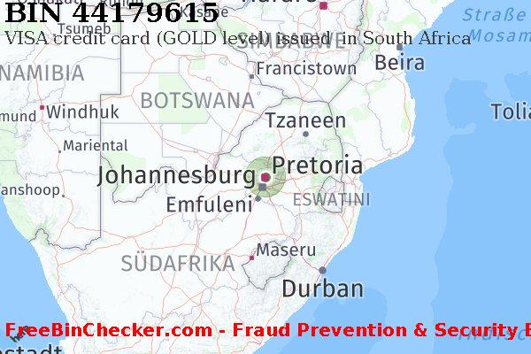 44179615 VISA credit South Africa ZA BIN-Liste