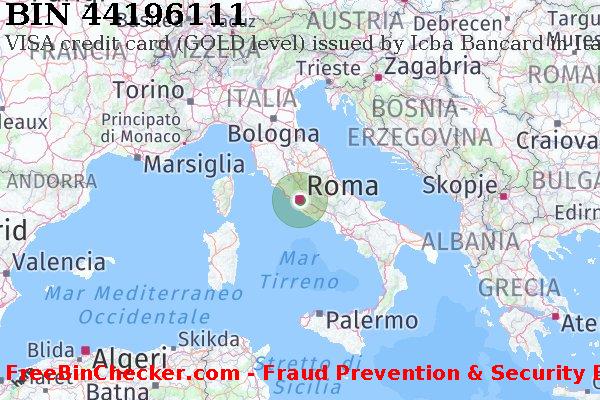 44196111 VISA credit Italy IT Lista BIN