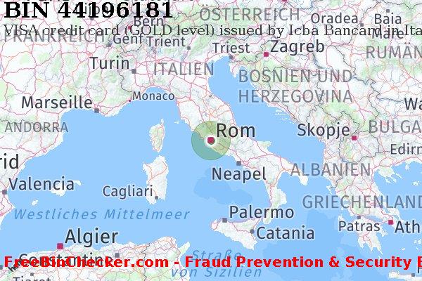 44196181 VISA credit Italy IT BIN-Liste