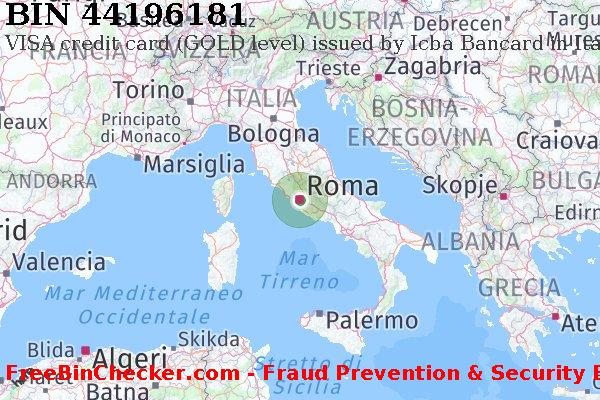 44196181 VISA credit Italy IT Lista BIN