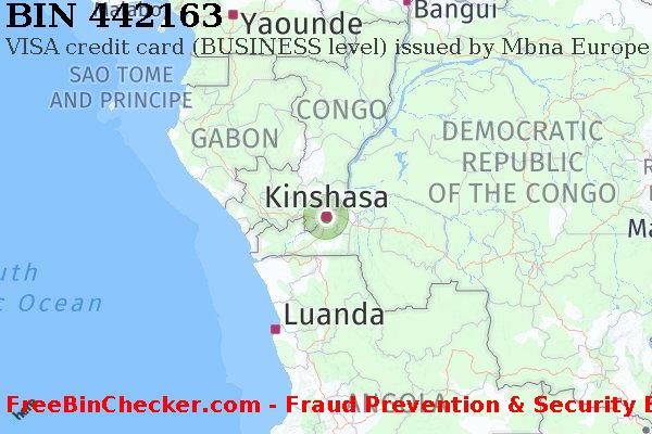442163 VISA credit Democratic Republic of the Congo CD बिन सूची