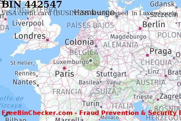442547 VISA credit Luxembourg LU Lista de BIN