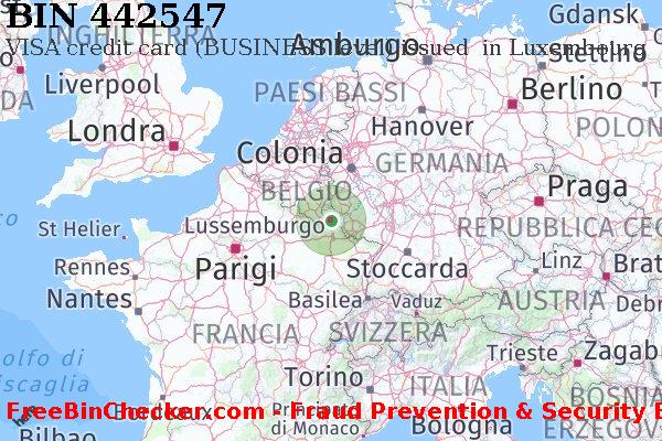 442547 VISA credit Luxembourg LU Lista BIN