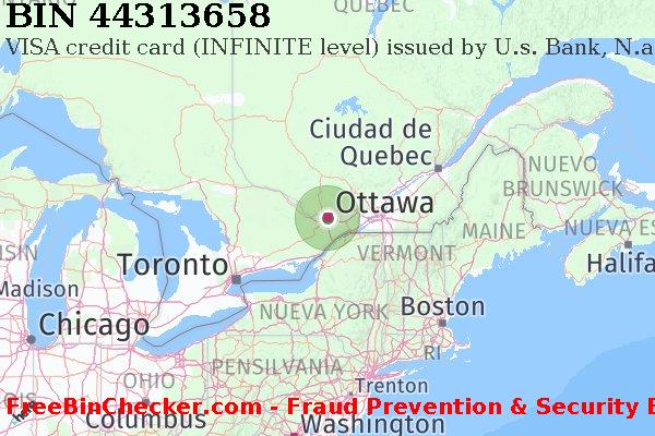 44313658 VISA credit Canada CA Lista de BIN