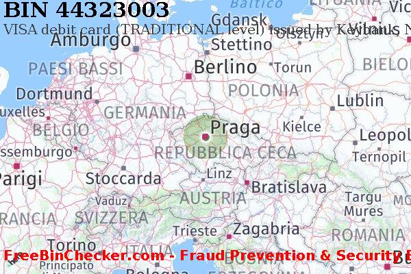 44323003 VISA debit Czech Republic CZ Lista BIN
