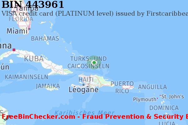 443961 VISA credit Turks and Caicos Islands TC BIN-Liste