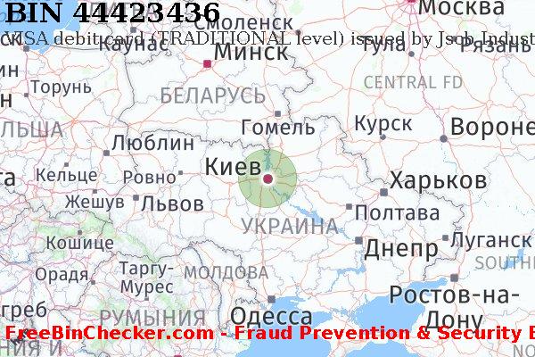 44423436 VISA debit Ukraine UA Список БИН