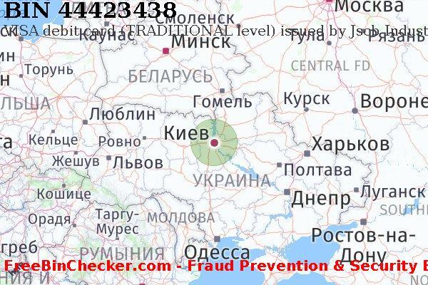 44423438 VISA debit Ukraine UA Список БИН