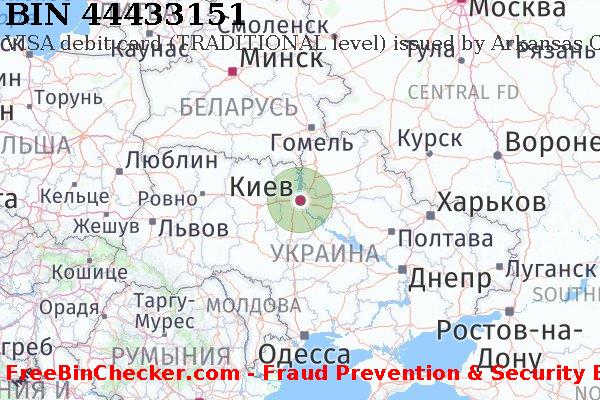 44433151 VISA debit Ukraine UA Список БИН