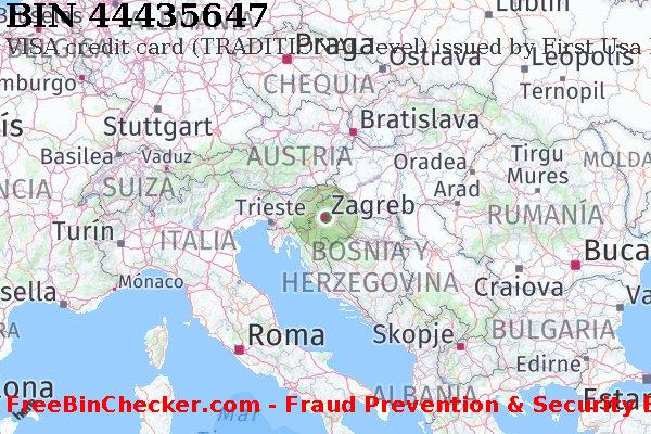 44435647 VISA credit Croatia HR Lista de BIN